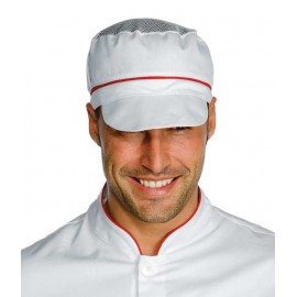 Bianche e Rosse Dolity Cappello da Cuoco Berretto con Visiera per Chef Vestiti Cappellino Cucina per Bar Ristorante 